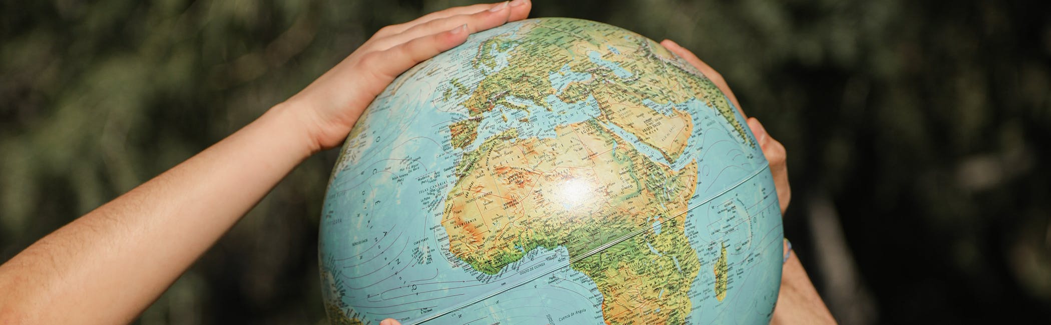 Globe held with a hand