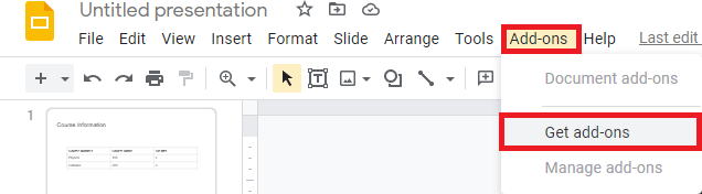 Add ons tab