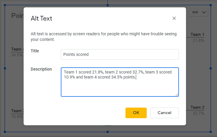 Chart alt text example