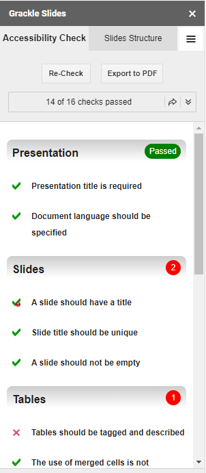 Grackle accessibility test