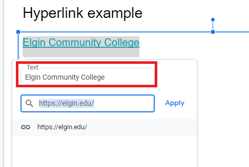 Link example