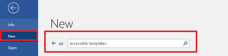 Accessible Templates Search