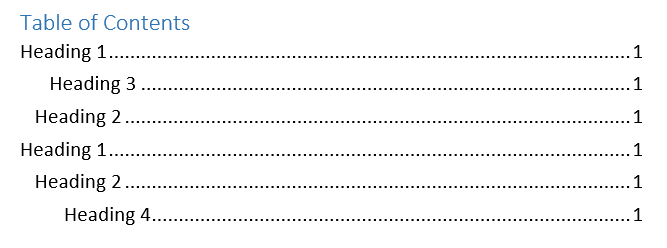 Bad example of headings