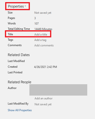 Adding document title