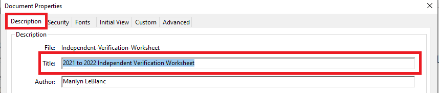Document title setting