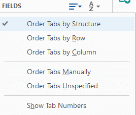 Order tabs options