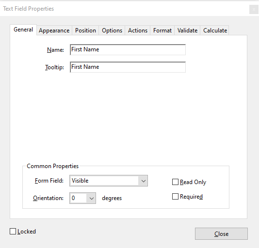 Textbox properties