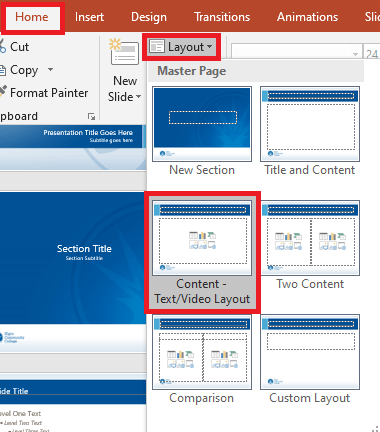 Change slide layout
