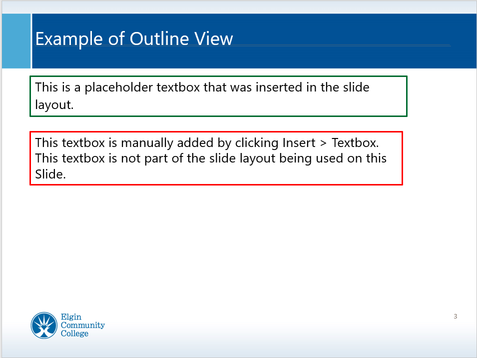 Example of outline view