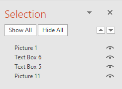 Reading order in selection pane