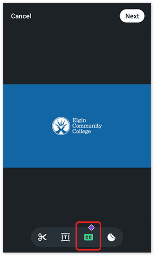 LinkedIn video editor on the mobile app. The 