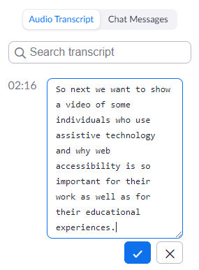 Edit transcript
