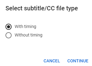Select subtitle or caption file