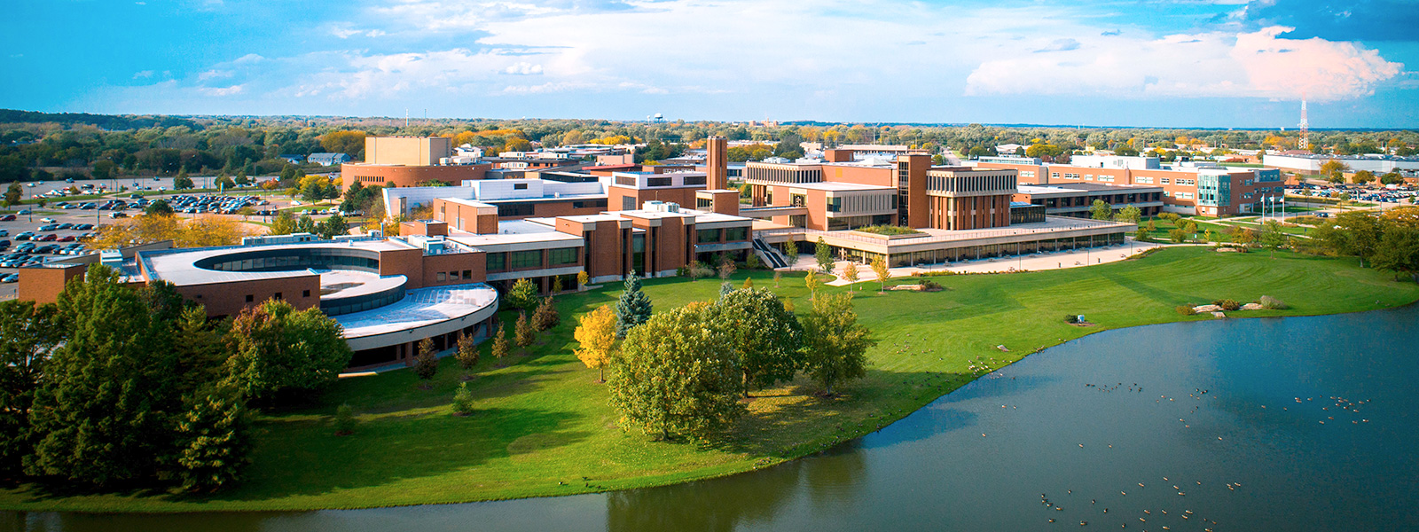 Campus Aerial View from Lake Spartan