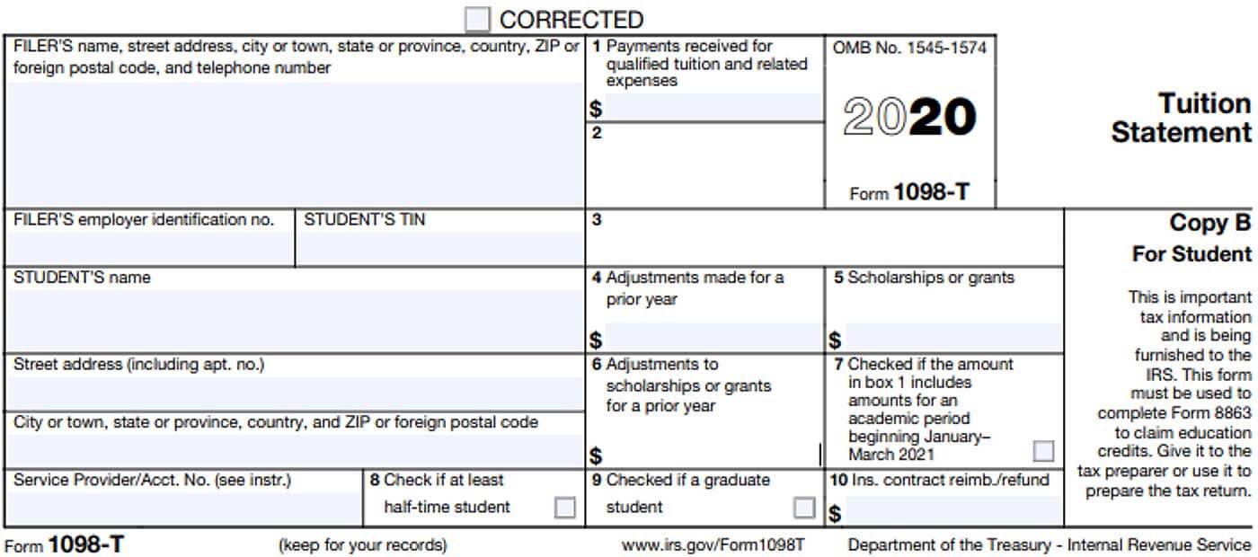 1098-T Form Sample