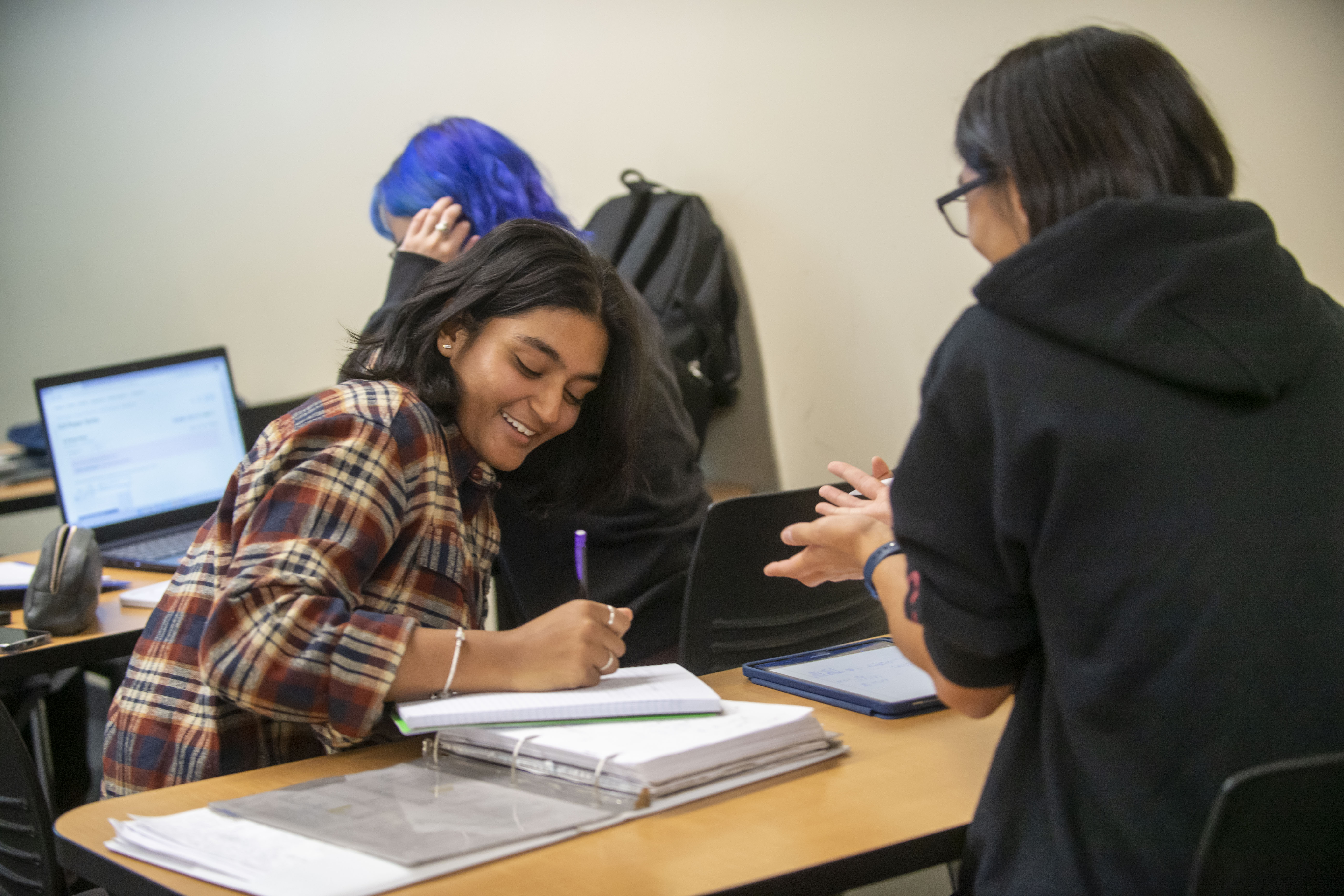Students smiling in classroom