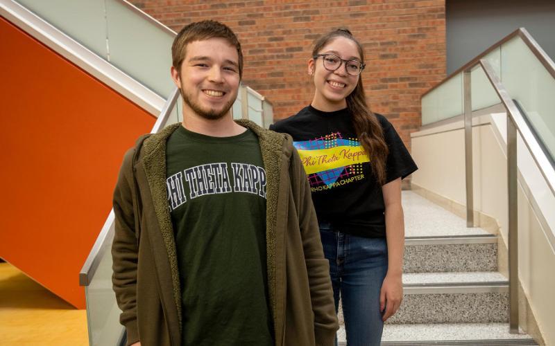 ECC Phi Theta Kappa members Jackson Stoneman and Elizabeth Barnes