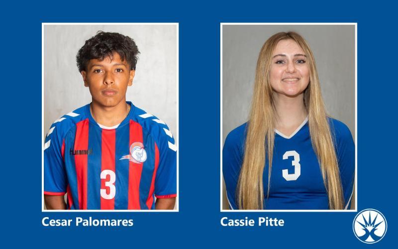 Cesar Palomares (midfield/defense) and Cassie Pitte (outside hitter)