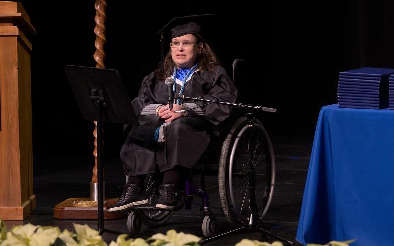Kori Stoll, student speaker for the December 2020 University Transfer Degree Commencement Ceremony