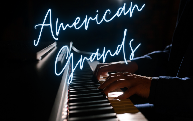 Graphic promoting ECC Arts Center's American Grands XXVI Showcase