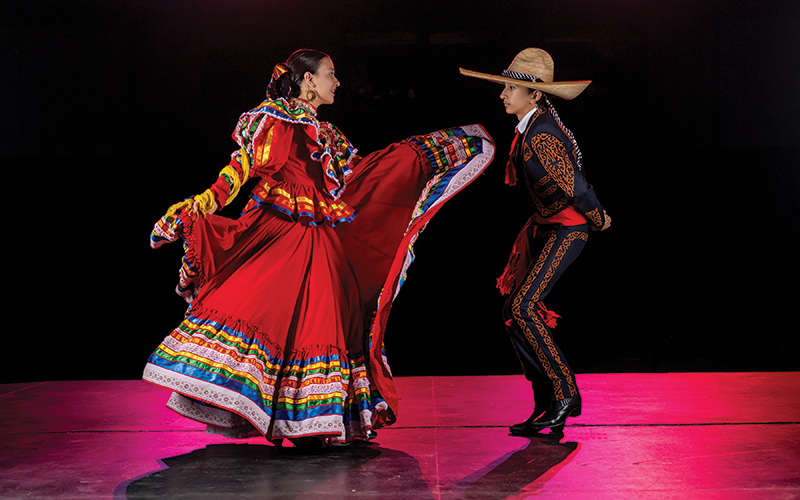 Dancers in ECC's in-residence ensemble BFH perform on the Blizzard Theatre stage