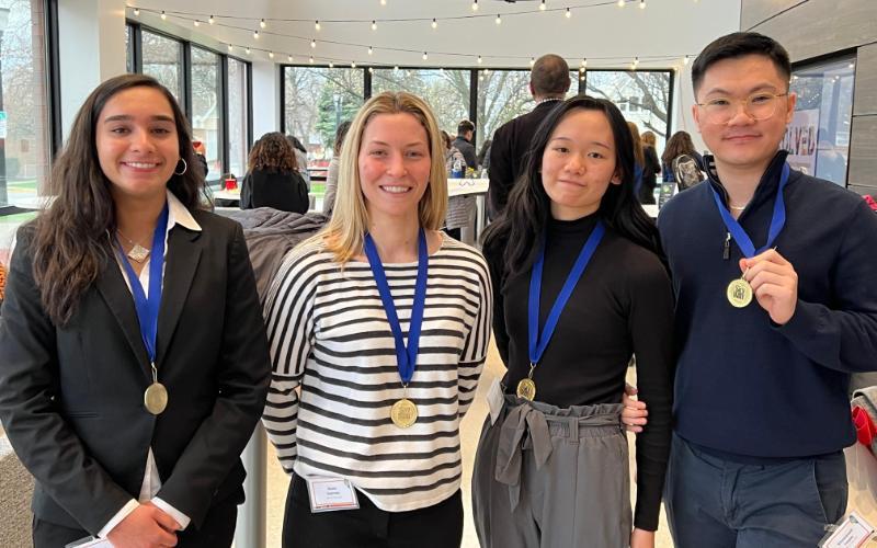 ECC math, science, and engineering students Malyika Hussain, Reese Scarnato, Brillina Wang, and Mack Vongsa