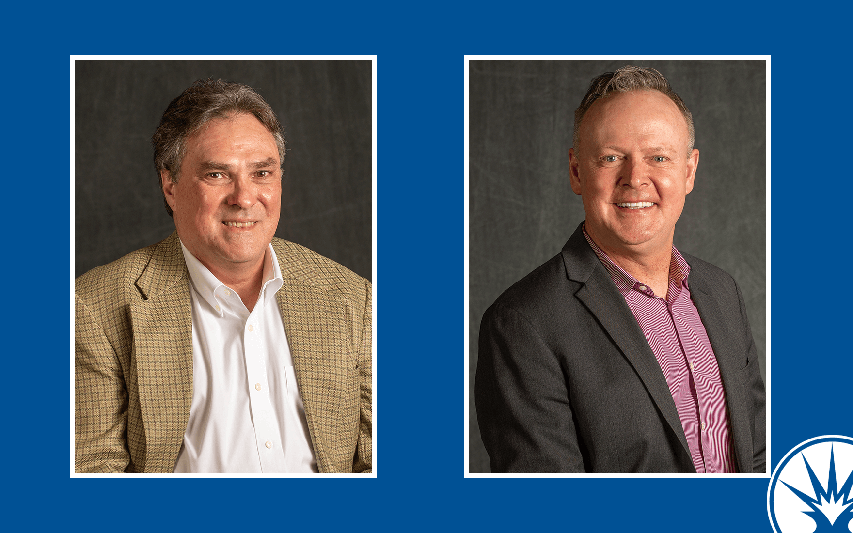 Timothy Kaar, professor of graphic design, and Robert Russ, business unit adjunct faculty.