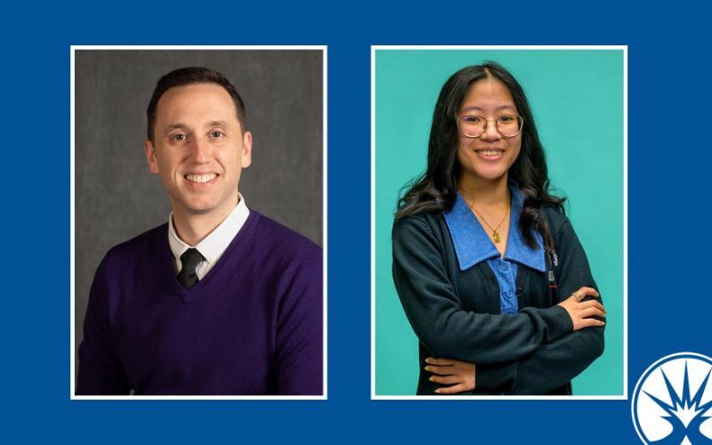 2021-22 Student Trustee James G. Allen Jr. and 2021-22 Student Body President Jenna Manzano.