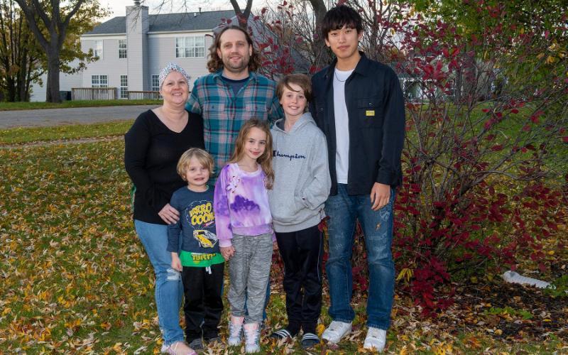 The McFadden family with their international student Ryoga Yamada