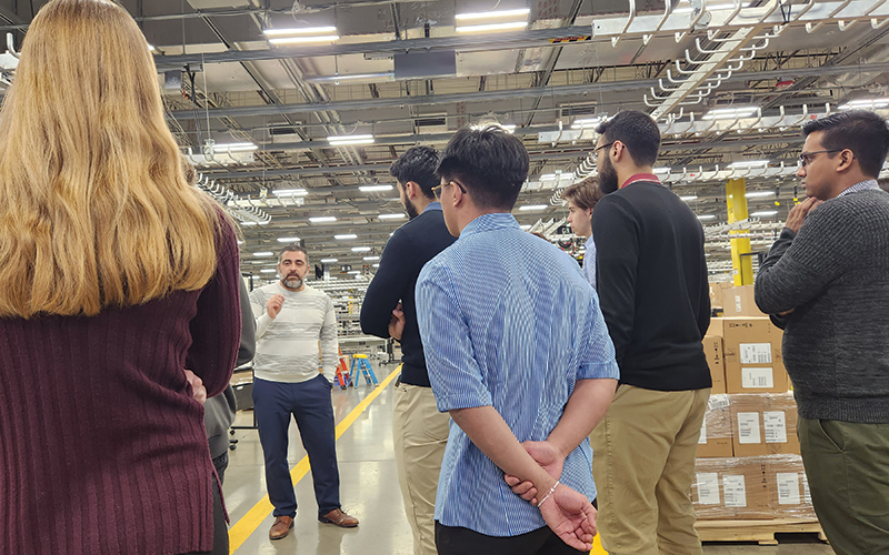 Recipients of ECC's Motorola Solutions Foundation's Scholars Program tour the Motorola Solutions facility in Elgin