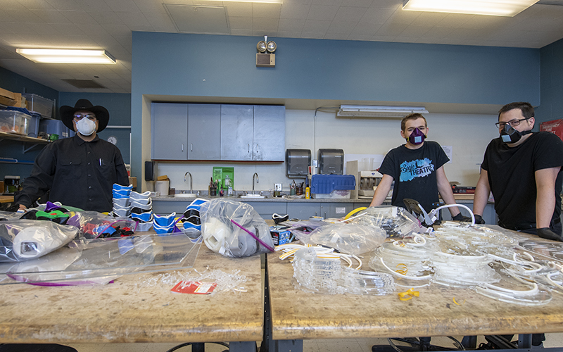 Display of 3D printed PPE masks