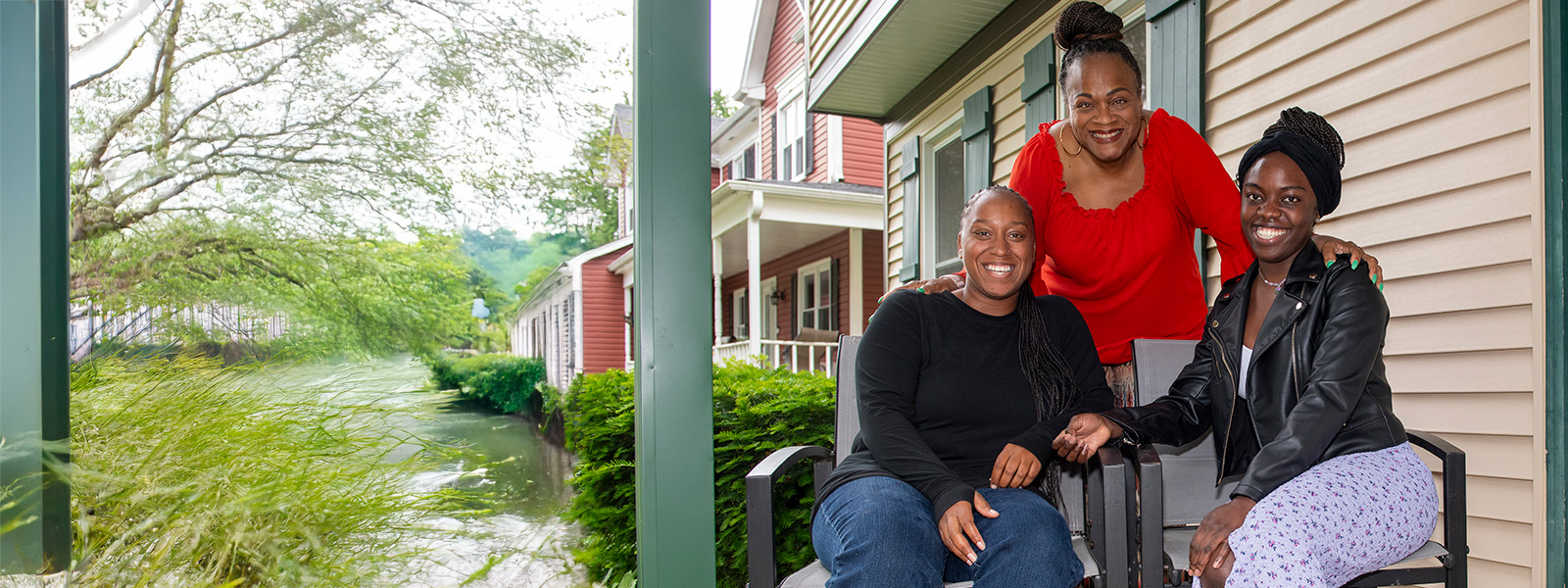 Family spending time together on a porch