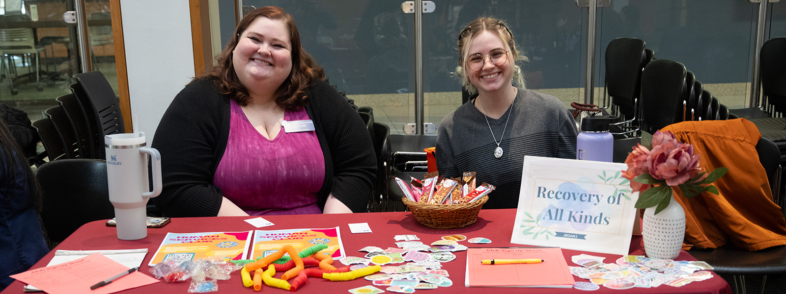 Human Services club members sitting at a table