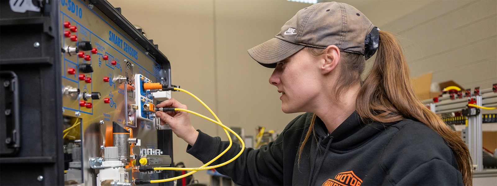 student working in trade