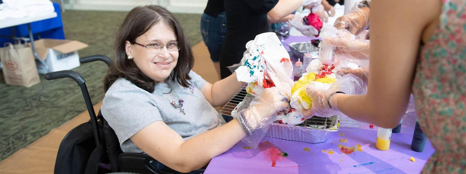 Image of student participating at campus event