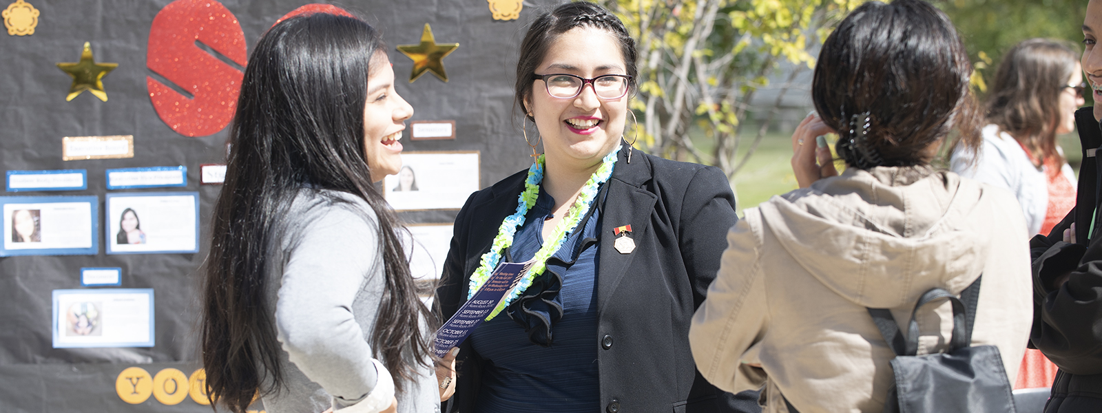 Student Government club members at welcome week event.